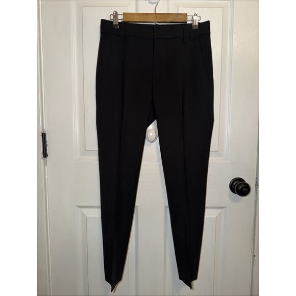 VINCE Tapered Trousers Dress Pants Wool Black Size 4 Mid Rise - Picture 1 of 7